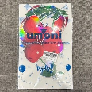 Red Cherry Party Stickers - Cherry Balloon Decorations